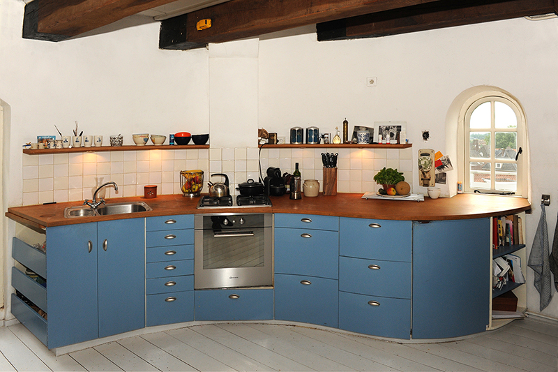 Ronde keuken ontworpen en op maat gemaakt voor molen Rhenen